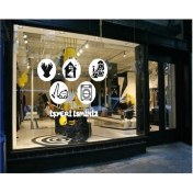 Resim Işyeri Temizlik Tanıtım Reklam Set6 Cam Sticker 