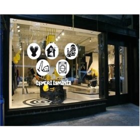 Resim Işyeri Temizlik Tanıtım Reklam Set6 Cam Sticker 