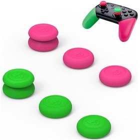 Resim Cbtx Ns Pro / Ps4 Yeşil+kırmızı Uyumlu Sol + Sağ Gamepad Rocker Kapağı Düğme Kapağı 