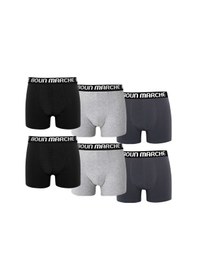 Resim Boun Marche Erkek Boxer Likralı Premium 6'lı Kutu Catch Gri-siyah-füme 
