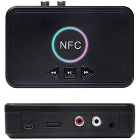 Resim Yaozixa Bt 5.0 Ses Alıcı, Nfc İle Hızlı Bağlanma, Rca/aux/usb Girişleri, Usb Flash Belleği Destekleyen Siyah Bluetooth Alıcı 