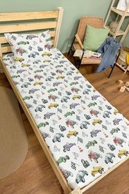 Resim Organik Tek Kişilik Lastikli Çarşaf Seti - Hızlı ve Eğlenceli 80 x 180 