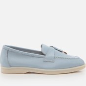 Resim AÇIK MAVİ-LIGHT BLUE, , Hakiki Deri Açık Mavi Kadın Loafer 