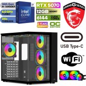 Resim MSI Gaming Pc Ddr5 -Rtx 5070 12GB – Intel I9 14900KF – 32GB - 64GB Ddr5 Ram – 1 Tb M.2 SSD – Sıvı Sogutmalı – Windows 11 Pro Masaüstü Bilgisayar 