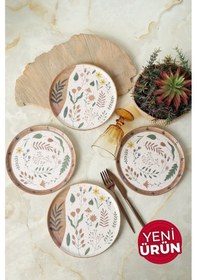 Resim Keramika Soft Bloom Nordic Pasta Tabağı 22 Cm 4 Adet 22876-77 Çok Renkli 