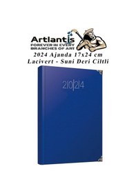Resim 2024 Ajanda Lacivert 17x24 Cm Çizgili 1 Adet Günlük Planlayıcı Suni Deri Ciltli Ajanda 2024 Ofis Okul Büro Lacivert 