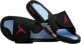 Resim Jordan Hydro V Retro Erkek Slaytları (555501-061, Siyah/Ateş Kırmızısı/Gümüş), Siyah/Ateş Kırmızı-gümüş, 10 