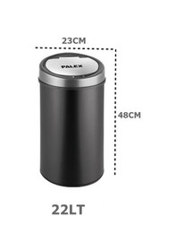 Resim Geseus Palex Sensörlü Şarzlı Siyah Çöp Kovası 22 L Siyah 