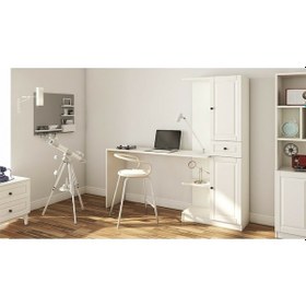 Resim Rabi Mobilya Beyza Country Çalışma Masası Beyaz 