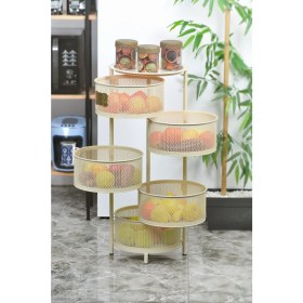 Resim Evistro 5 Katlı Metal Açılır Kapanır Paslanmaz Sebzelik Krem 