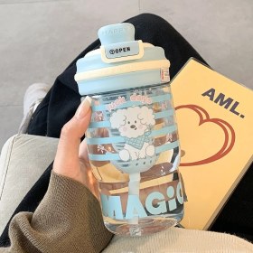 Resim Xuxiaoran Sevimli Öğrenci Plastik Kupa Çocuk Pipetli Su Kurı (Yurt Dışından) 