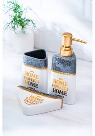 Resim Acar Jardin 3 Lü Banyo Seti - Koyu Gri Koyu Gri 