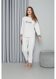 Resim Akbeniz Welsoft Polar Kadın Pijama Takımı 8515 - M Ekru 