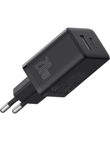 Resim Baseus Cube Type-C + USB Girişli U+C 20W Hızlı Şarj Cihazı iPhone 15 14 13 12 11 Uyumlu Samsung ve Android Uyumlu Beyaz 