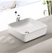 Resim Turkuaz Seramik Cerastyle One Kare Çanak Tezgahüstü Lavabo 46CM 