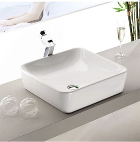 Resim Turkuaz Seramik Cerastyle One Kare Çanak Tezgahüstü Lavabo 46CM 