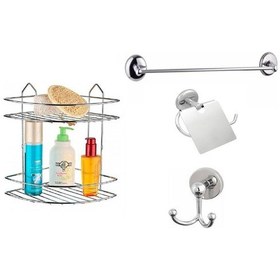 Resim Banyo Aksesuar Seti 4 Lü Krom . Şampuanlık Krom Ek-02 Krom 