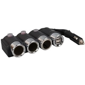 Resim Olesson 1508 12-24v Çift Usb Girişli 120w 80cm Kablolu 3'lü Araç Çakmak Çoklayıcı 