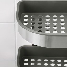 Resim IKEA Banyo Duş Sepeti 19x58 cm Paslanmaz Çelik Raf 