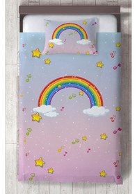 Resim Mekta Home Bebek Ve Çocuk Odası Seksek Ve Gökkuşağı Desenli Yatak Örtüsü Renkli 