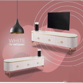 Resim Evnesya1 Desing Tv Sehpa Beyaz 