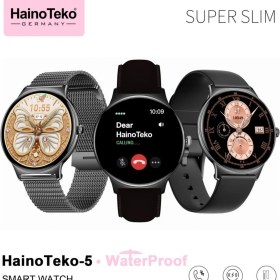 Resim Haino Teko Watch Ultra 5 Amoled Ekran Super Slim Tasarım Waterproof 3 Kordonlu Akıllı Saat Titanyum Siyah 