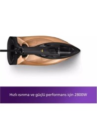 Resim Philips Azur Siyah/gold Buharlı Ütü 