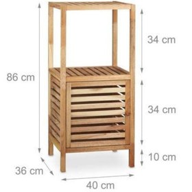 Resim GUDYWOOD Banyo Rafı Doğal Ahşap Masif Havluluk Küçük Firavun 