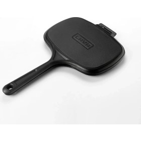 Resim Lava Döküm Dikdörtgen Izgara Tost Makinası Ölçü 18X26CM Döküm Demir Yekpare Saplı 