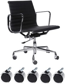 Resim Depolife Ofis Büro Koltuk Tekerleği 5 Adet Sekmanlı Teker Ayak Için Metalik Gri Çalışma Koltuğu Yedek Parça 