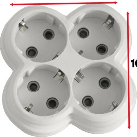 Resim Nzb Topraklı Çocuk Korumalı Çoklu Golyat 4 Lü Grup Priz Çoğaltma Dörtlü Fiş Piriz Sıva Üstü 