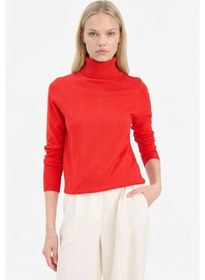 Resim DeFacto Regular Fit Yumuşak Dokulu Balıkçı Yaka Basic Düz Triko Kazak H1651AZ24WNRD227 Kırmızı 