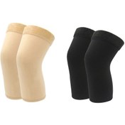 Resim Jokmae Bayanlar İçin Kışlık Isı Sağlayan Yumuşak Ve Elastik Polar Döşeme Diz Koruyucu Siyah, Çift Paket Siyah Diğer 