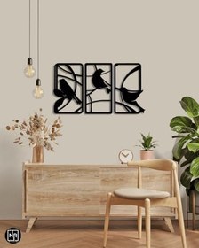 Resim NR Dizayn (524) Kuş Motifli Dekoratif Metal Tablo 69 X 40 