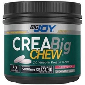 Resim Kreatin Creabig CHEW Vişne Aromalı Çiğnenebilir Tablet 120 adet 30 Servis 
