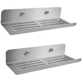Resim Gkd Paslanmaz Çelik 2 Adet 24 Cm Banyo Duş Rafı Düzenleyici -vidalı Montaj- Gri 