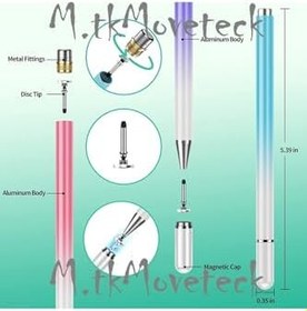 Resim m.tk moveteck Stylus Kalem, Tüm Cihazlar ile Uyumlu, iPad, Samsung, Tablet, 4'lü Set, Pembe, Mor, Mavi, Sarı 