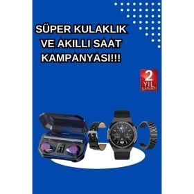 Resim İlk El Grup Yeni Nesil Kampanyası Bluetooth Bağlantılı Akıllı Saat ve Kablosuz Kulaklık Dijital Gösterge 