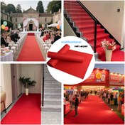 Resim Kalınlaştırılmış tek kullanımlık düğün nonwoven kumaş halısı, saf kırmızı halı, yıkanabilir ve kesilebilir, festivaller/partiler/doğum günleri/kutlamalar/mezuniyet törenleri, Noel hediyeleri vb. için uygun 