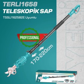 Resim Total TERLI1658 16V Akülü Budama Makası Teleskopik Sapı Uzatma Çubuğu 