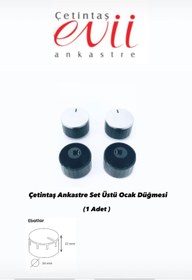 Resim Çetintaş Ankastre Set Üstü Ocak Siyah Düğme 4 Adet Görsel Temsilidir Parça 