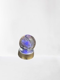 Resim LED Işıklı Kristal Galaksi Küresi 