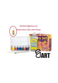 Resim Artdeco Mini Boy 6 Renk Ebru Seti Ve 1 Adet Altın Rengi 