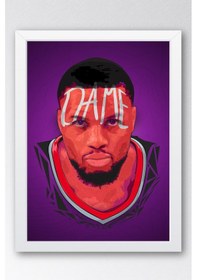 Resim Damian Lillard Çerçeveli Tablo - Dame Time Nba Posteri Tablo 