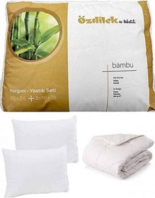 Resim Bambu Yorgan+yastık 2adet Seti Çift Kişilik Beyaz 