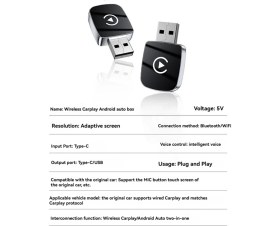 Resim Journeyman1 2'si 1 Arada Carplay Kablolu - Kablosuz Carplay ve Android Auto Adaptörü Type-C/usb Ai Kutusu Wifi Bluetooth Carplay (Yurt Dışından) 
