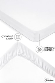 Resim %100 Pamuk Penye Premium Lastikli Çarşaf | Tek Kişilik | Çift Kişilik | Battal Boy - 120 x 200 / Mavi 