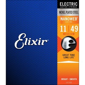Resim Elixir 12102 Nanoweb Medium Elektro Gitar Teli (11-49) 