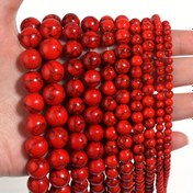 Resim DIY Mücevher Yapımı için Kırmızı Jasper Taş Boncukları - 1 Adet Paket 