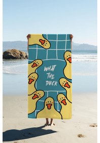 Resim Dijital Baskı Plaj Deniz Havlusu Ördek Desenli Peştamal Hvl0022 Renkli 